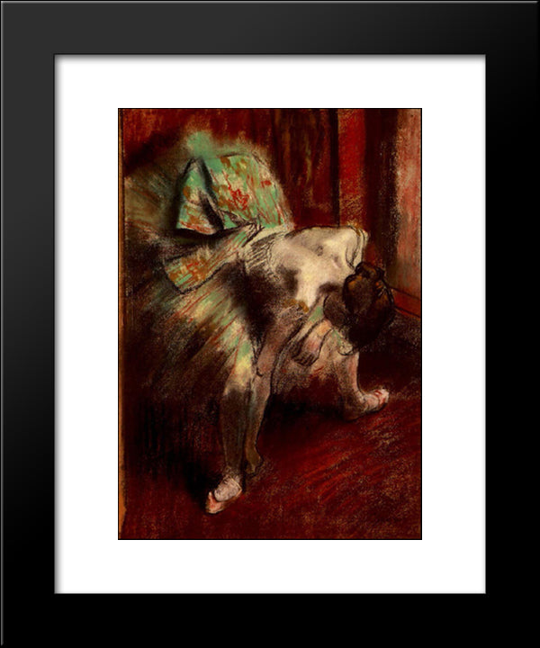 Dancer In Green Tutu 20x24 Black Modern Wood Framed Art Print Poster by Degas, Edgar