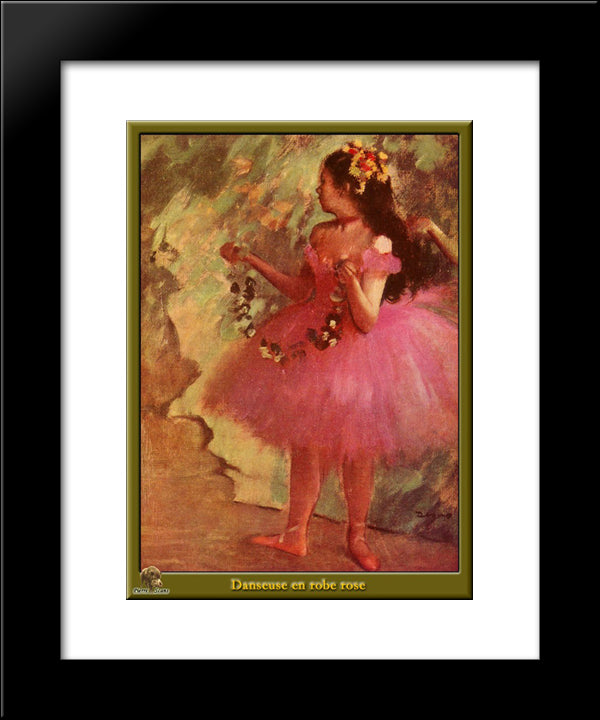 Dancer In Pink Dress 20x24 Black Modern Wood Framed Art Print Poster by Degas, Edgar