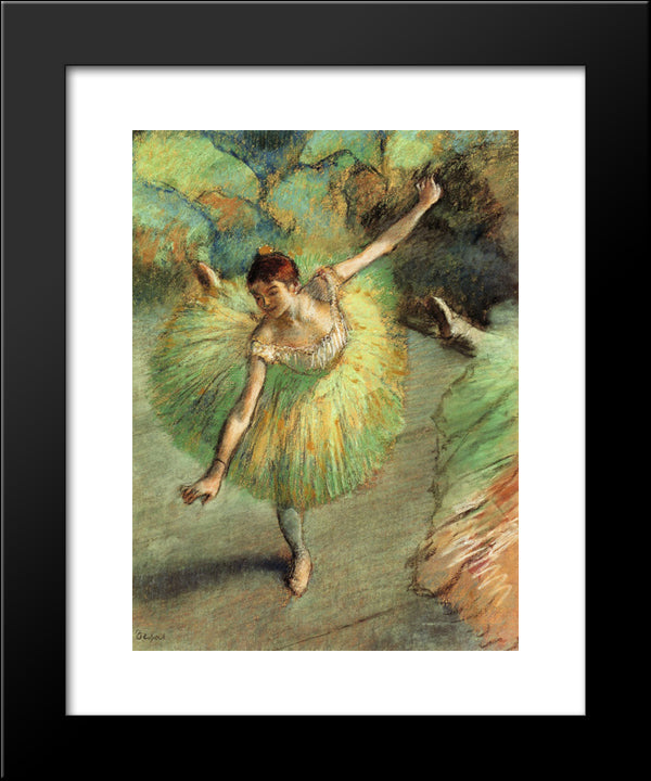 Dancer Tilting 20x24 Black Modern Wood Framed Art Print Poster by Degas, Edgar