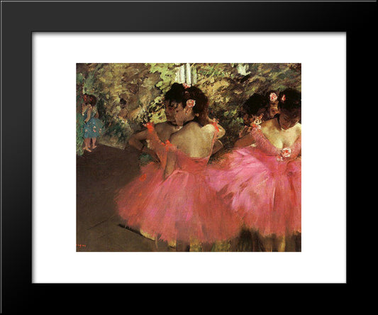 Dancers In Pink 20x24 Black Modern Wood Framed Art Print Poster by Degas, Edgar