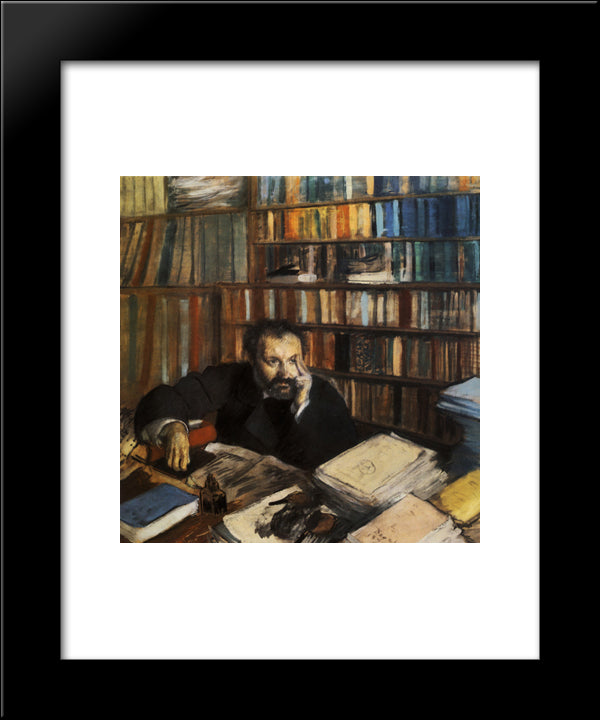 Edmond Duranty 20x24 Black Modern Wood Framed Art Print Poster by Degas, Edgar