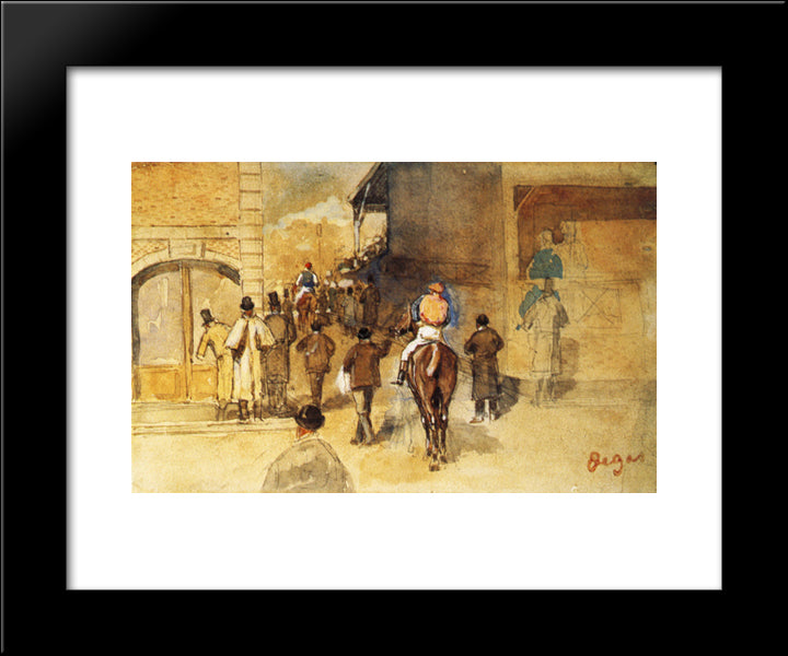 Exit From Weighing 20x24 Black Modern Wood Framed Art Print Poster by Degas, Edgar