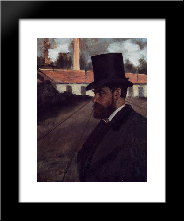 Henri Rouart In Front Of His Factory 20x24 Black Modern Wood Framed Art Print Poster by Degas, Edgar