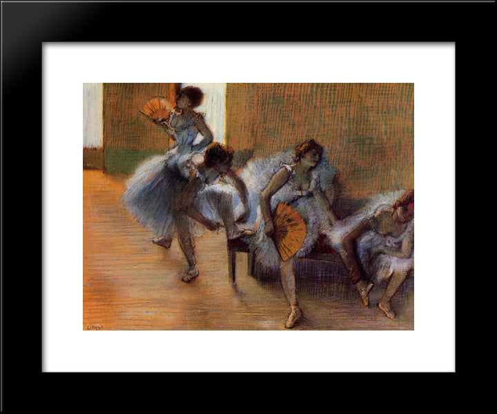 In The Dance Studio 20x24 Black Modern Wood Framed Art Print Poster by Degas, Edgar