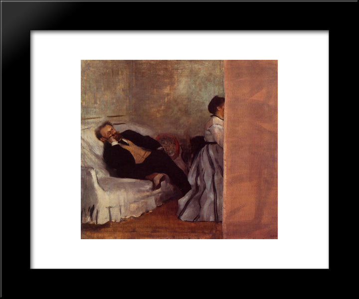M. And Mme Edouard Manet 20x24 Black Modern Wood Framed Art Print Poster by Degas, Edgar