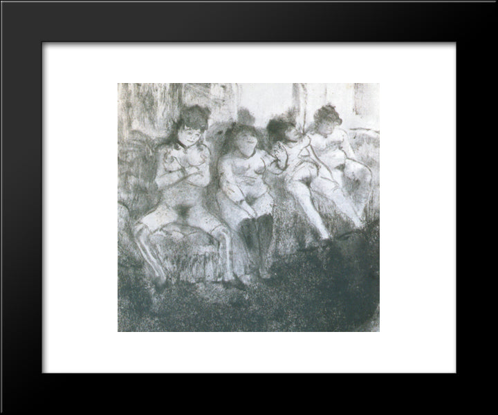 Make An Attempt, Second Version 20x24 Black Modern Wood Framed Art Print Poster by Degas, Edgar