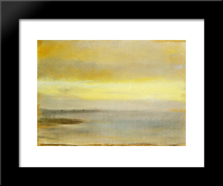 Marina, Sunset 20x24 Black Modern Wood Framed Art Print Poster by Degas, Edgar