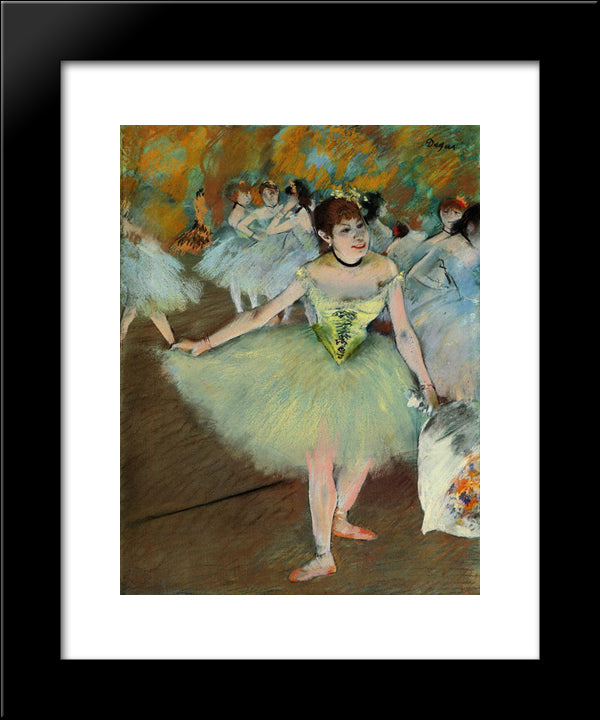 On Stage 20x24 Black Modern Wood Framed Art Print Poster by Degas, Edgar