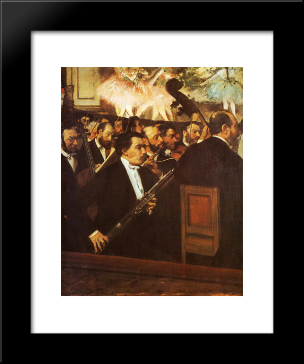 Orchestra Of The Opera 20x24 Black Modern Wood Framed Art Print Poster by Degas, Edgar