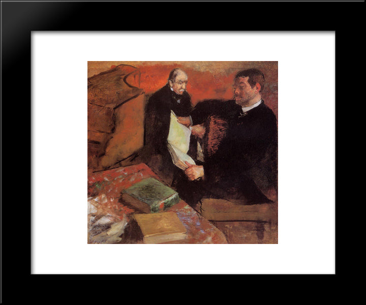 Pagan And Degas' Father 20x24 Black Modern Wood Framed Art Print Poster by Degas, Edgar
