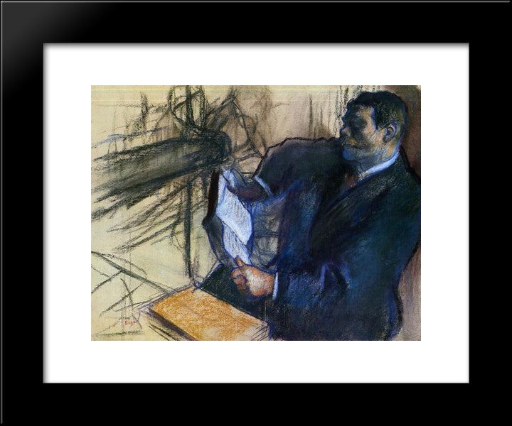 Pagans And Degas'S Father 20x24 Black Modern Wood Framed Art Print Poster by Degas, Edgar