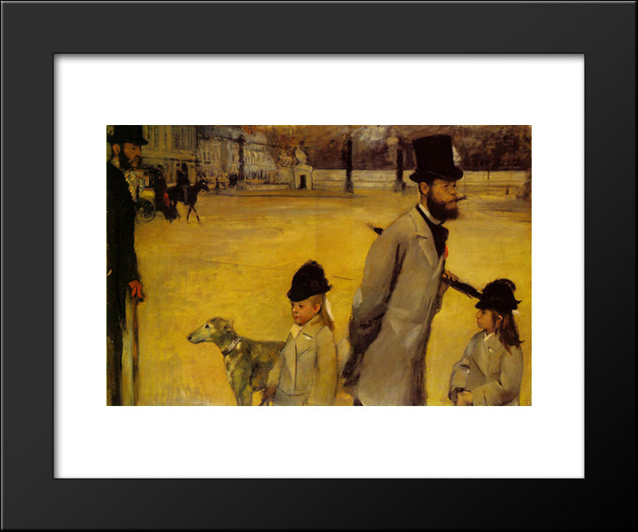Place De La Concorde 20x24 Black Modern Wood Framed Art Print Poster by Degas, Edgar