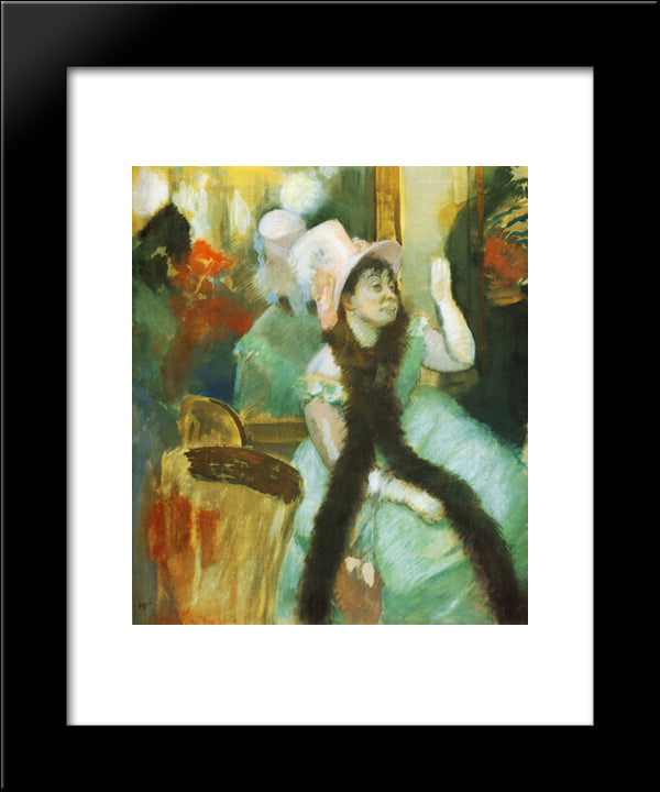 Portrait After A Costume Ball (Portrait Of Madame Dietz Monnin) 20x24 Black Modern Wood Framed Art Print Poster by Degas, Edgar