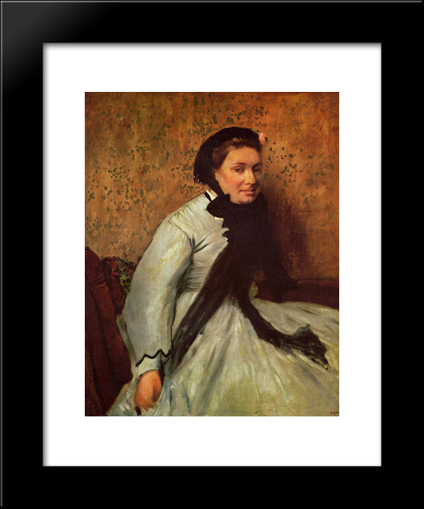 Portrait Of A Lady In Grey 20x24 Black Modern Wood Framed Art Print Poster by Degas, Edgar