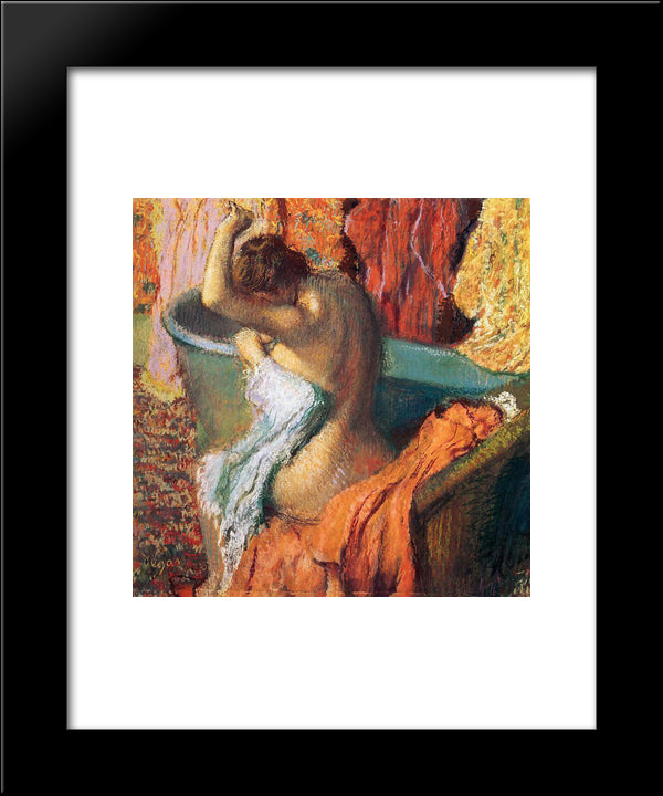 Seated Bather 20x24 Black Modern Wood Framed Art Print Poster by Degas, Edgar