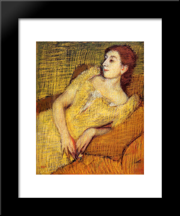 Seated Woman 20x24 Black Modern Wood Framed Art Print Poster by Degas, Edgar