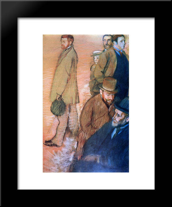 Six Friends Of The Artist 20x24 Black Modern Wood Framed Art Print Poster by Degas, Edgar