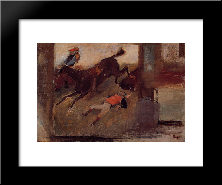 Studio Interior With 'The Steeplechase' 20x24 Black Modern Wood Framed Art Print Poster by Degas, Edgar