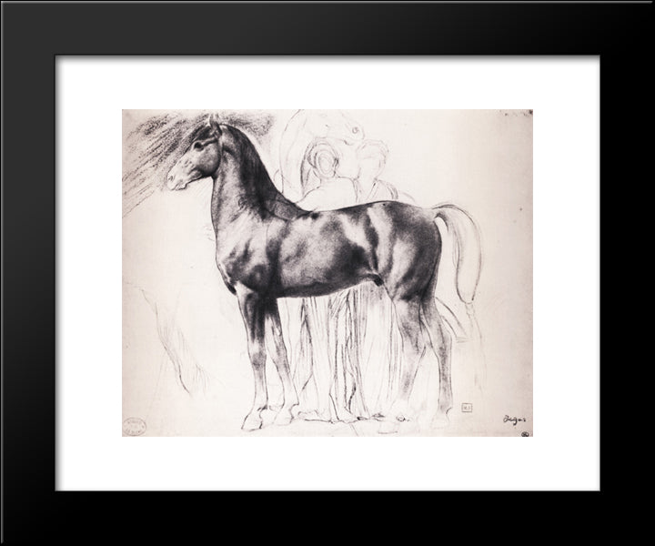 Study For Semiramis Building Babylon 20x24 Black Modern Wood Framed Art Print Poster by Degas, Edgar