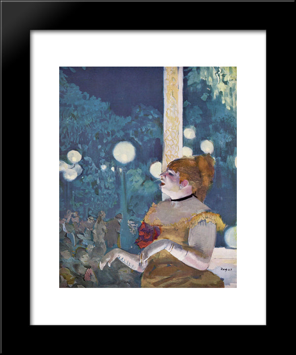 The Cafe Concert (The Song Of The Dog) 20x24 Black Modern Wood Framed Art Print Poster by Degas, Edgar