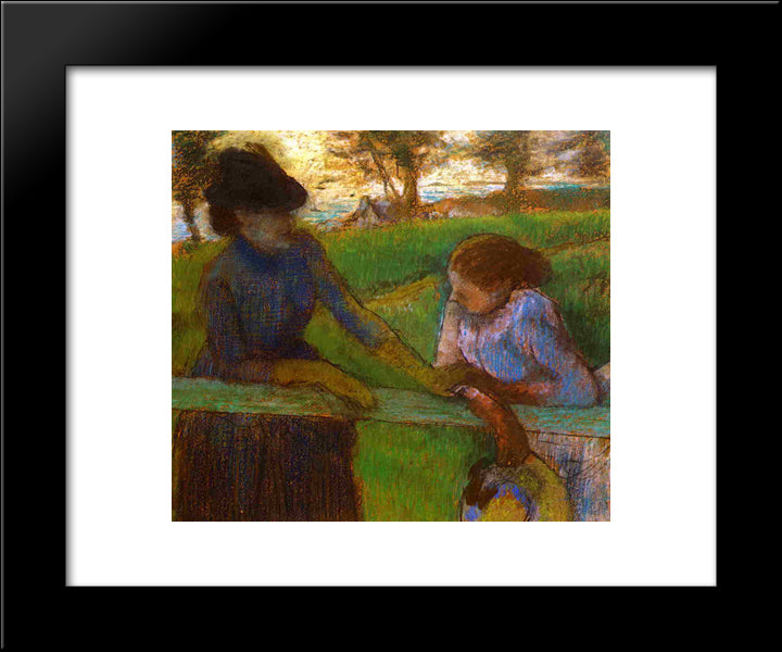 The Conversation 20x24 Black Modern Wood Framed Art Print Poster by Degas, Edgar