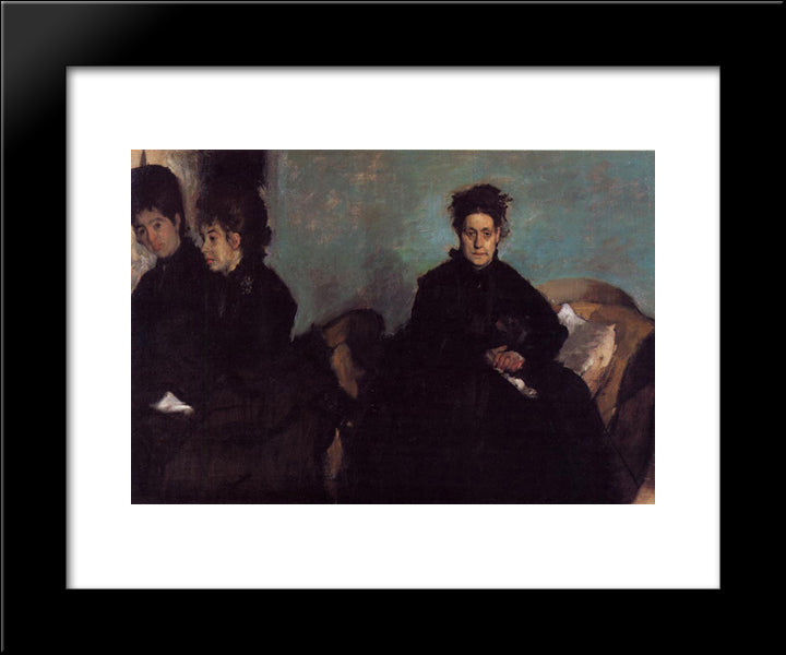 The Duchess De Montejasi And Her Daughters Elena And Camilla 20x24 Black Modern Wood Framed Art Print Poster by Degas, Edgar