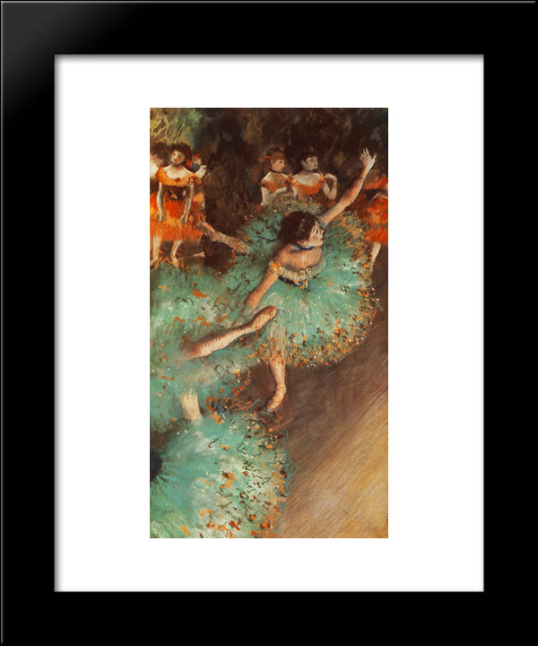The Green Dancer 20x24 Black Modern Wood Framed Art Print Poster by Degas, Edgar