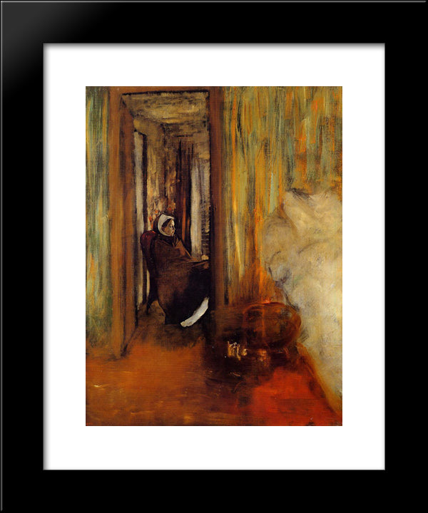 The Nurse 20x24 Black Modern Wood Framed Art Print Poster by Degas, Edgar