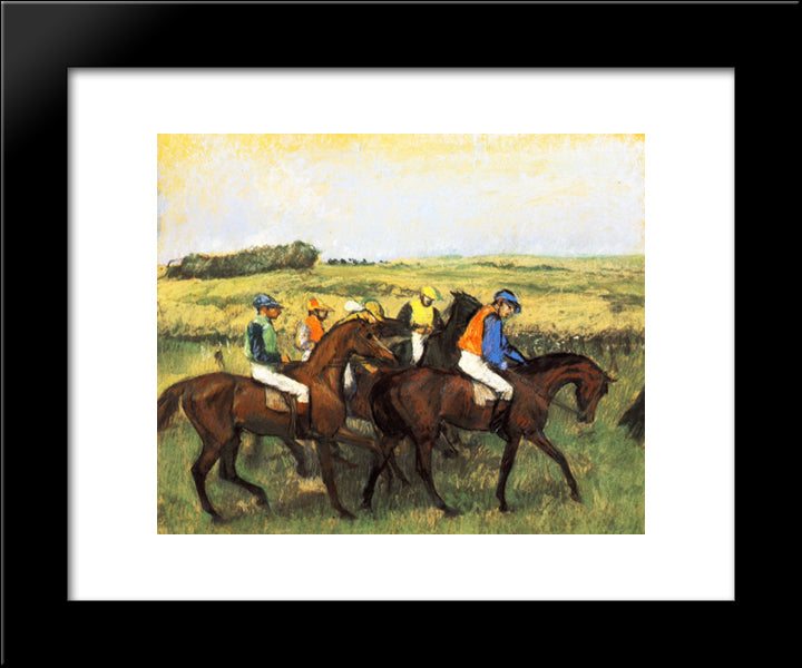 The Racecourse 20x24 Black Modern Wood Framed Art Print Poster by Degas, Edgar