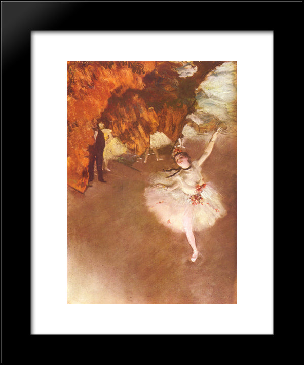 The Star (Dancer On Stage) 20x24 Black Modern Wood Framed Art Print Poster by Degas, Edgar