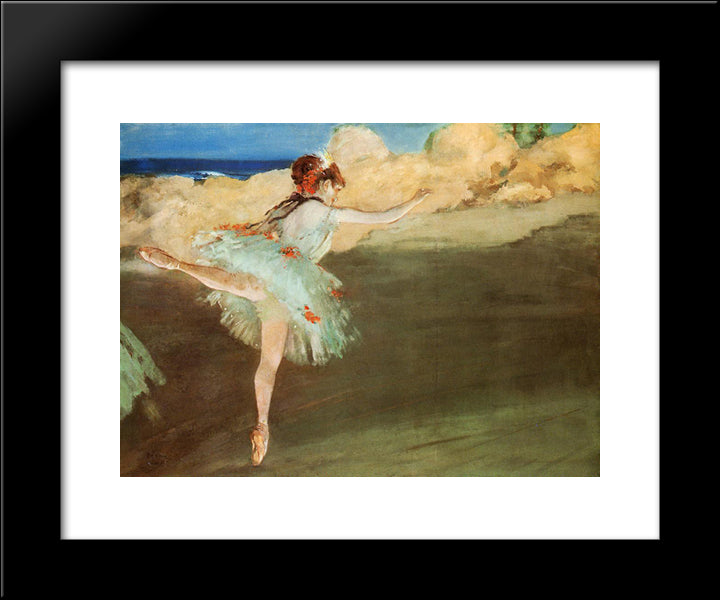 The Star - Dancer On Pointe 20x24 Black Modern Wood Framed Art Print Poster by Degas, Edgar