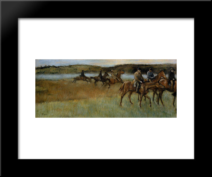 The Trainers 20x24 Black Modern Wood Framed Art Print Poster by Degas, Edgar