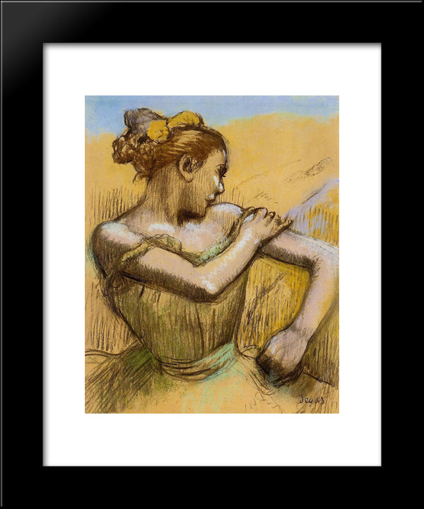 Torso Of A Dancer 20x24 Black Modern Wood Framed Art Print Poster by Degas, Edgar