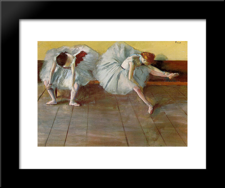 Two Ballet Dancers 20x24 Black Modern Wood Framed Art Print Poster by Degas, Edgar