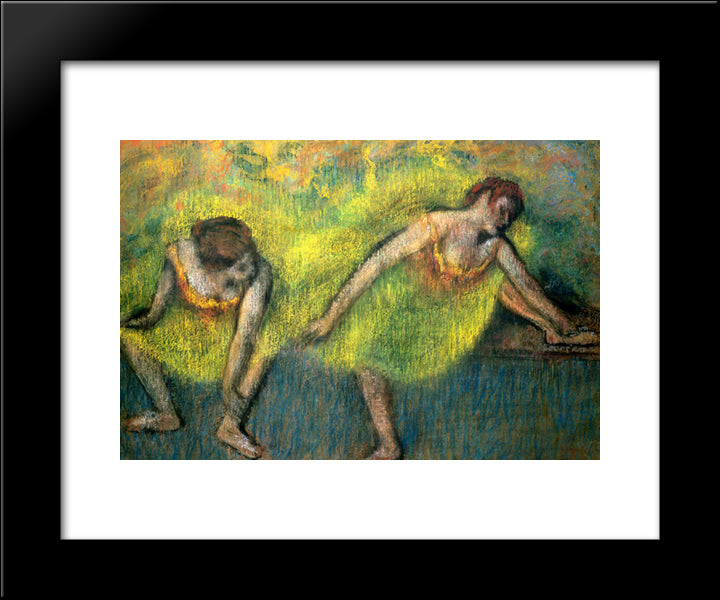 Two Dancers At Rest 20x24 Black Modern Wood Framed Art Print Poster by Degas, Edgar