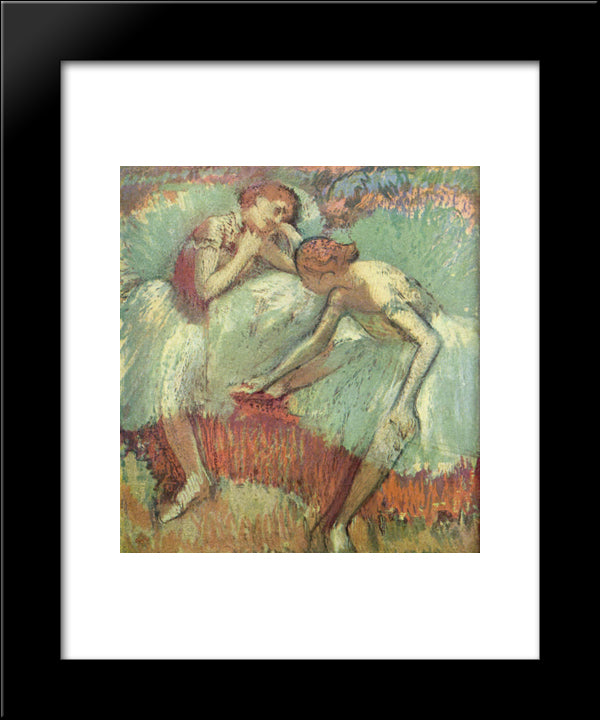 Two Dancers At Rest (Dancers In Blue) 20x24 Black Modern Wood Framed Art Print Poster by Degas, Edgar