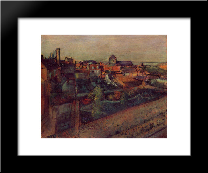 View Of Saint-Valery-Sur-Somme 20x24 Black Modern Wood Framed Art Print Poster by Degas, Edgar