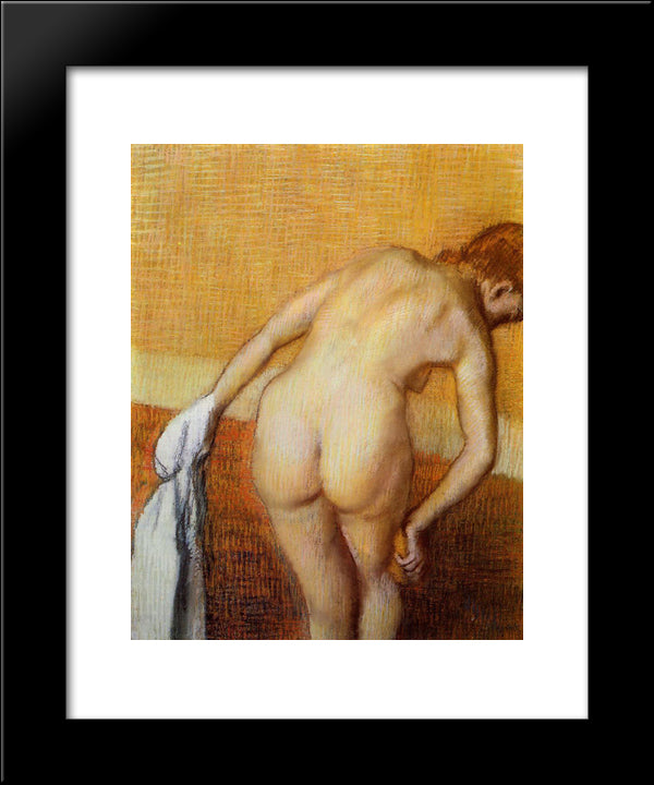 Woman Having A Bath 20x24 Black Modern Wood Framed Art Print Poster by Degas, Edgar