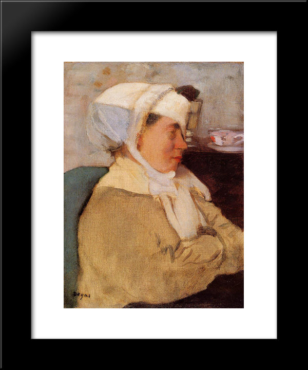 Woman With A Bandage 20x24 Black Modern Wood Framed Art Print Poster by Degas, Edgar