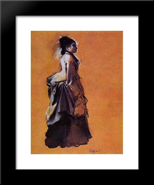 Young Woman In Street Dress 20x24 Black Modern Wood Framed Art Print Poster by Degas, Edgar