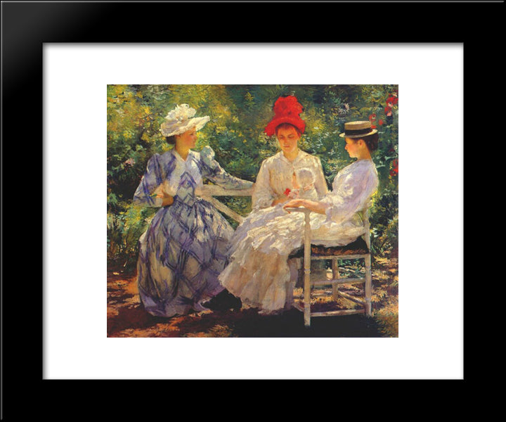 In A Garden 20x24 Black Modern Wood Framed Art Print Poster by Tarbell, Edmund Charles