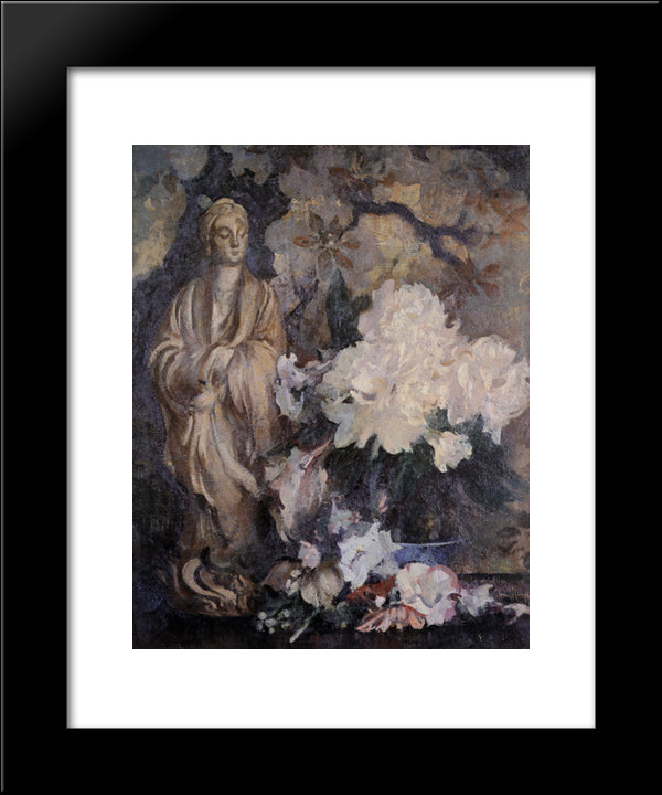 Still Life With Oriental Statue 20x24 Black Modern Wood Framed Art Print Poster by Tarbell, Edmund Charles