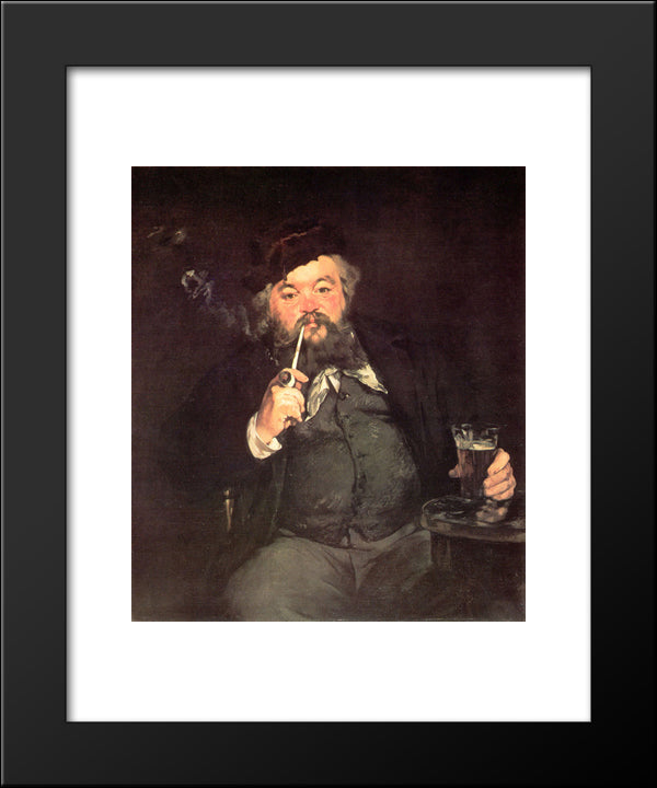 A Good Glass Of Beer 20x24 Black Modern Wood Framed Art Print Poster by Manet, Edouard