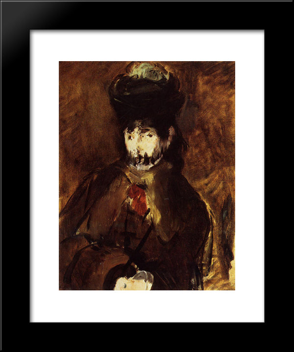 A Veiled Young Woman 20x24 Black Modern Wood Framed Art Print Poster by Manet, Edouard