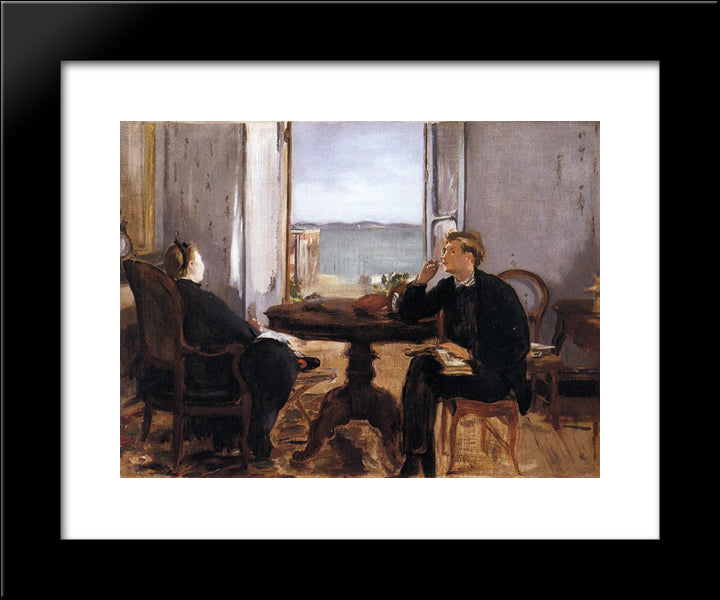 Interior At Arcachon 20x24 Black Modern Wood Framed Art Print Poster by Manet, Edouard