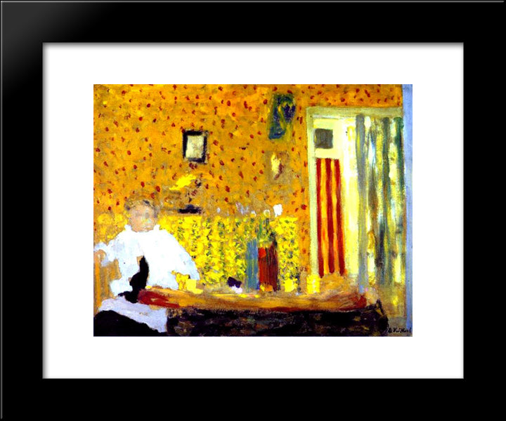 After The Lunch 20x24 Black Modern Wood Framed Art Print Poster by Vuillard, Edouard