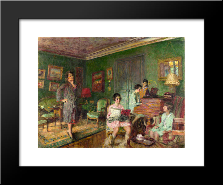 Madame Andre Wormser And Her Children 20x24 Black Modern Wood Framed Art Print Poster by Vuillard, Edouard