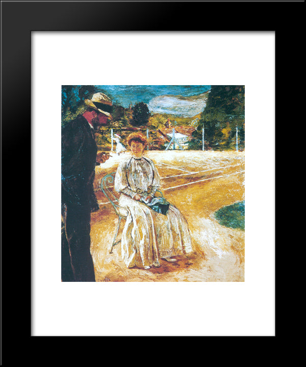 Painting Of A Tennis Court Castle Guernon Ranville 20x24 Black Modern Wood Framed Art Print Poster by Vuillard, Edouard