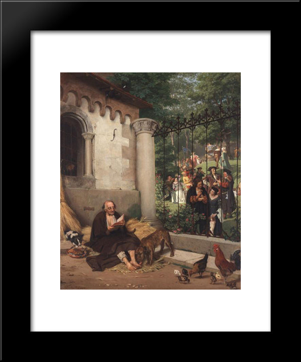 Lazarus And The Rich Man 20x24 Black Modern Wood Framed Art Print Poster by Gebhardt, Eduard von
