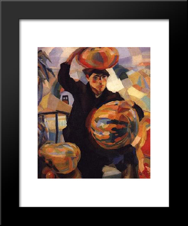 As Tres Aboboras 20x24 Black Modern Wood Framed Art Print Poster by Viana, Eduardo